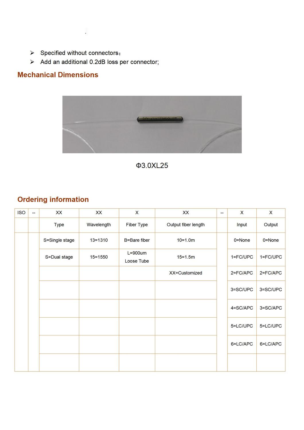 mini Isolator-鋼管單模隔離器 1550 雙極 尾纖1米 無連接頭 ，單價270_02.jpg