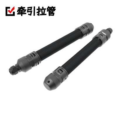 Threading corrugated pipe traction system