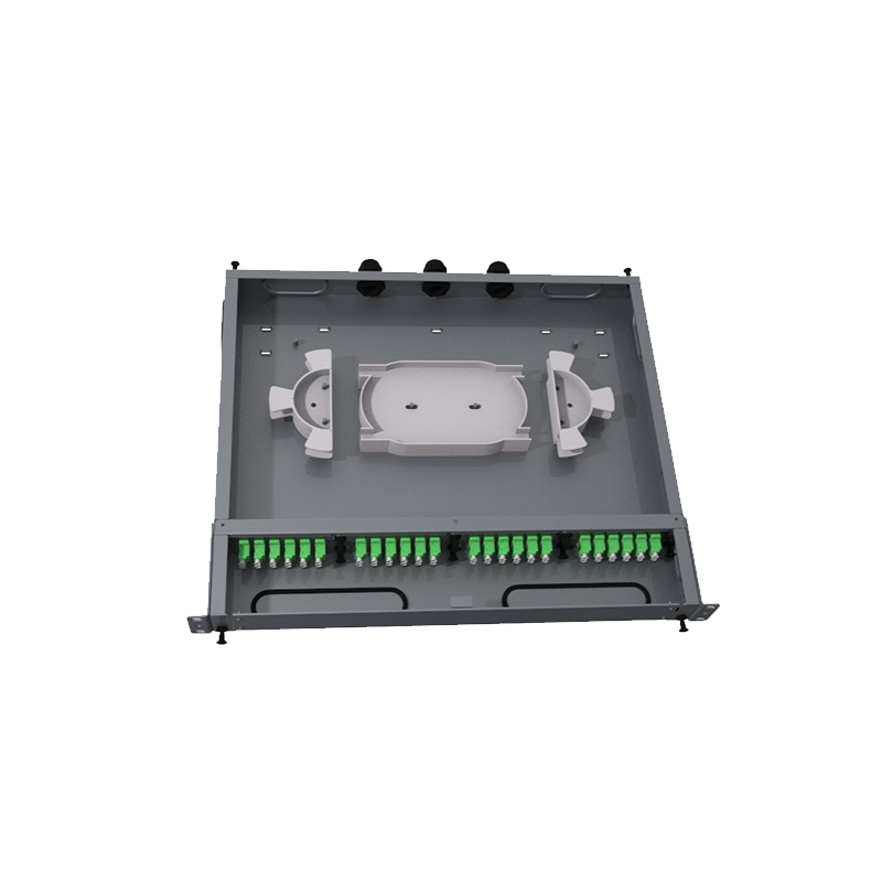 4位48芯LC配线插卡式1U机架带托盘防尘罩防水头