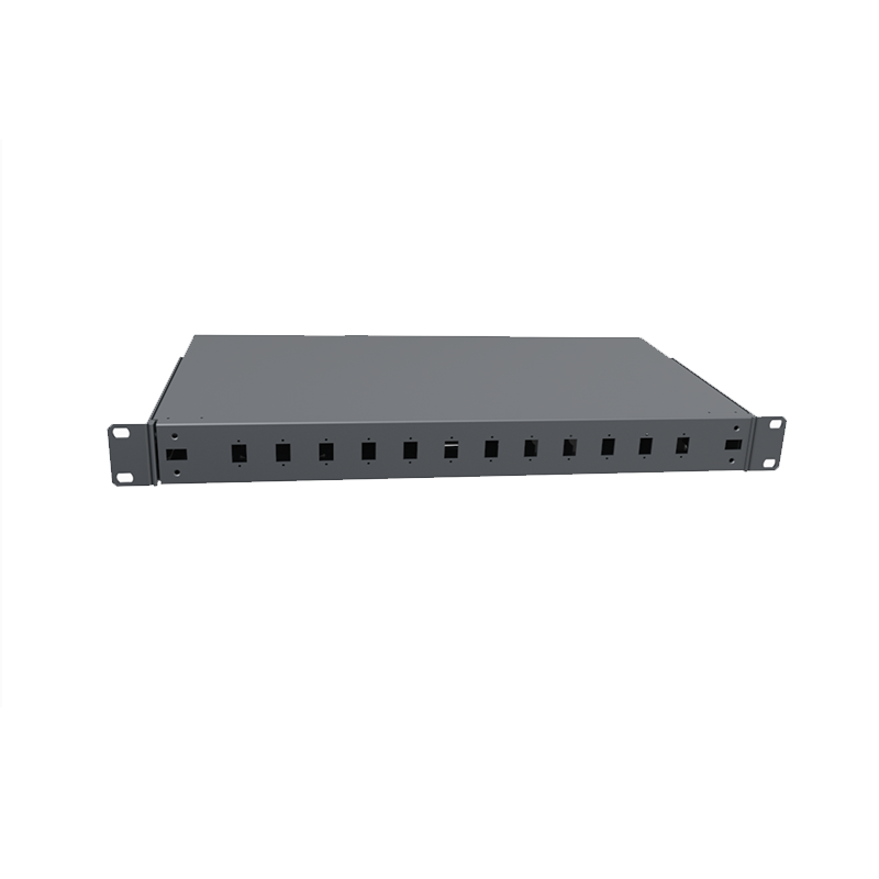 12口LC抽拉式配线1U机架无导轨面板互换