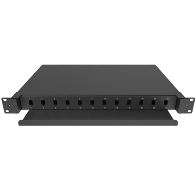 12口sc单工抽拉式配线1u机架带托盘